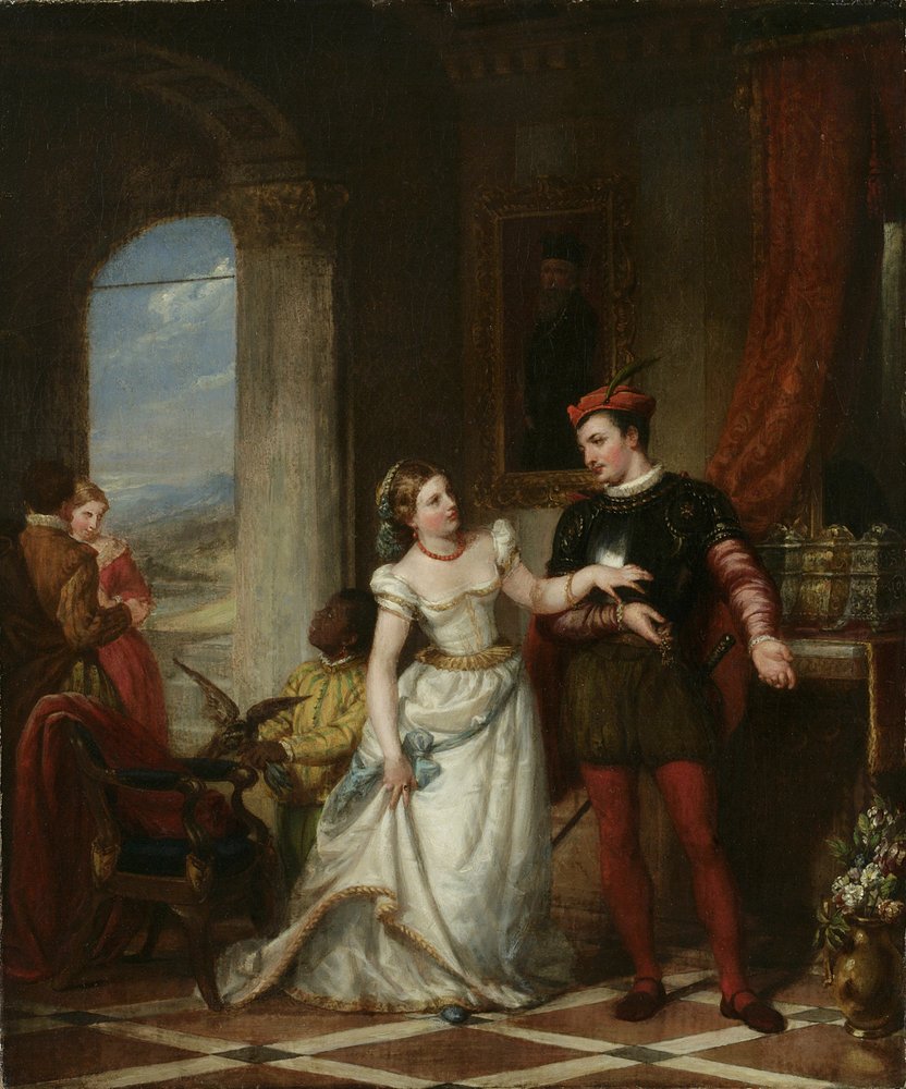 Portia und Bassanio - aus „Der Kaufmann von Venedig“, 1865 von Henry Peters Gray