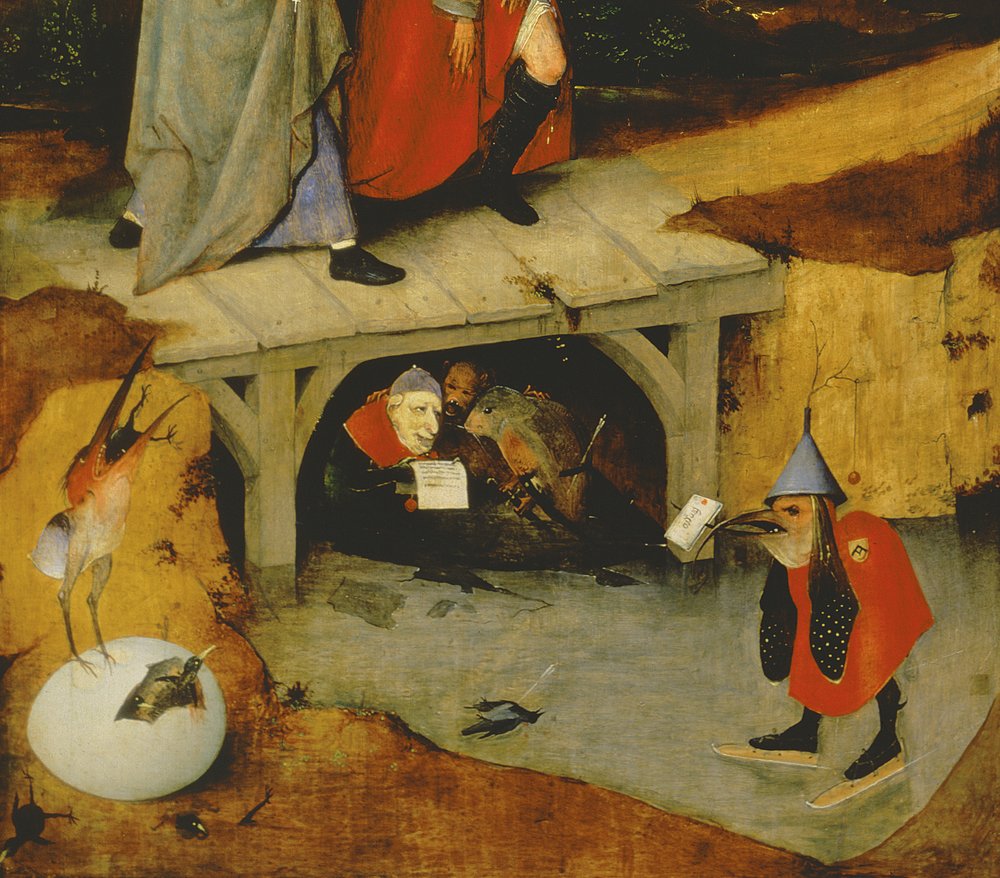 Detail aus dem zentralen Panel der Versuchung des heiligen Antonius (Detail) von Hieronymus Bosch