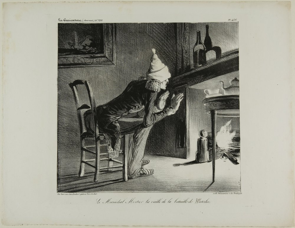 General Mortier, am Abend vor der Schlacht von Waterloo, Tafel 456 von Honoré Victorin Daumier