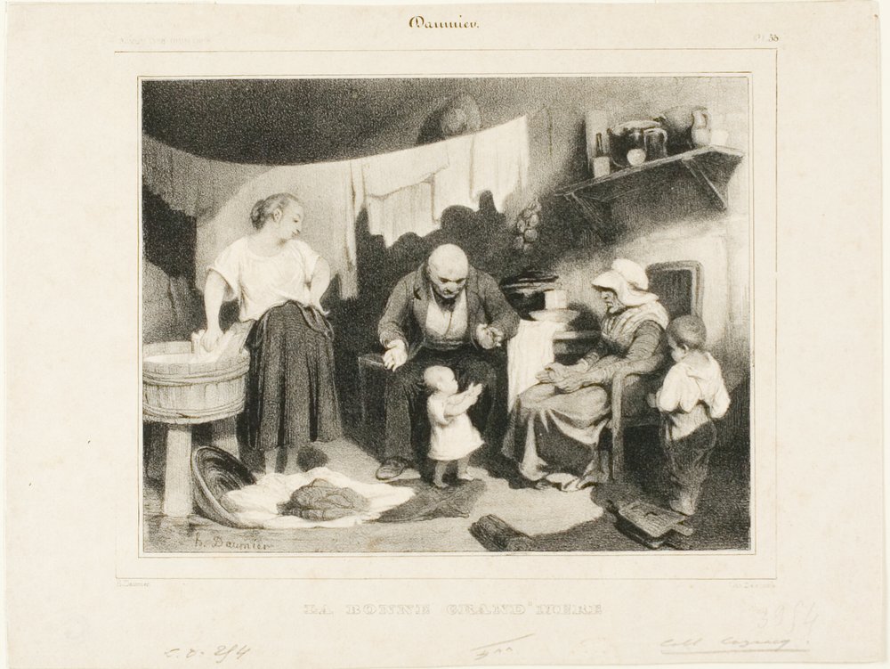 Die gute Großmutter, Platte 55 von Honoré Victorin Daumier