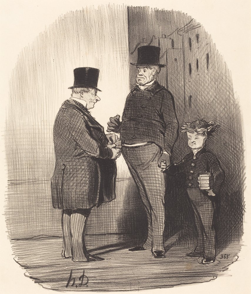 Ah! Sie sind gut in lateinischen Versen, junger Mann... von Honoré Daumier