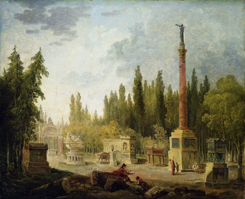 Der Garten des Musée des Monuments Français, 1795-1808 von Hubert Robert