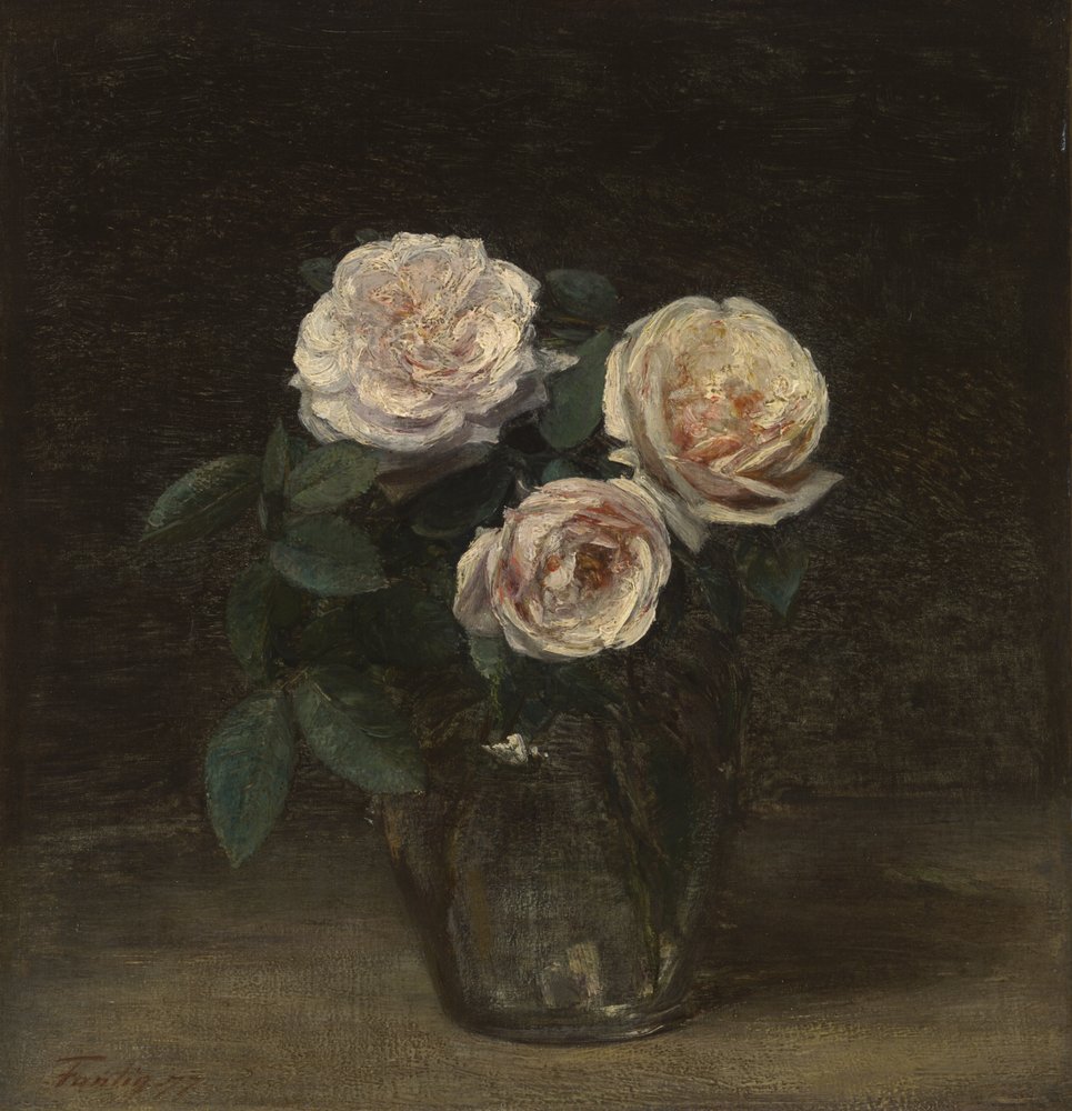 Stillleben mit Rosen, 1877 von Ignace Henri Jean Fantin-Latour
