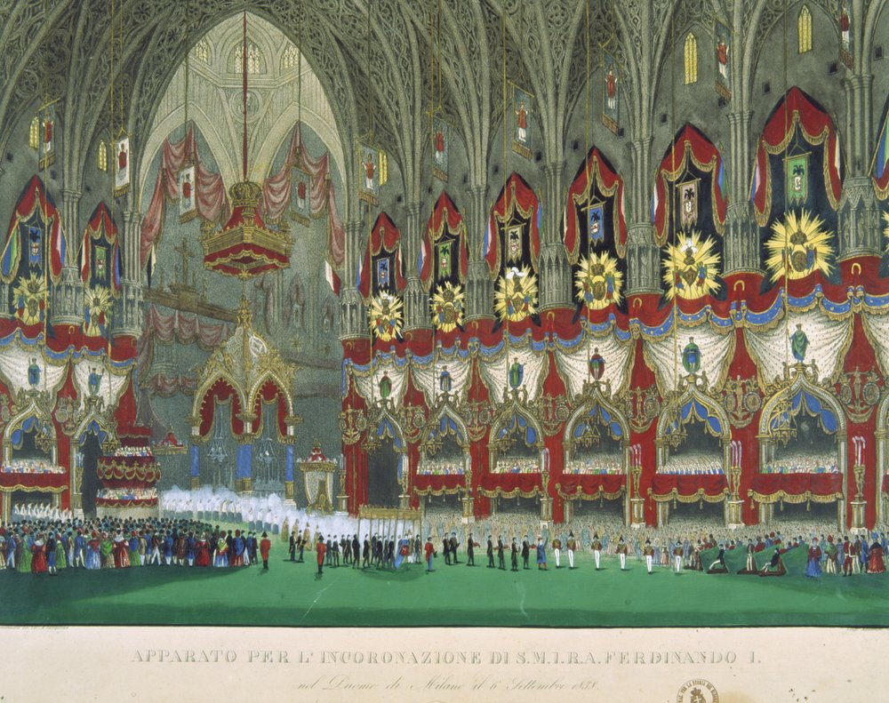 Die Krönung Ferdinands I. im Mailänder Dom, 6. September 1838 von Italian School