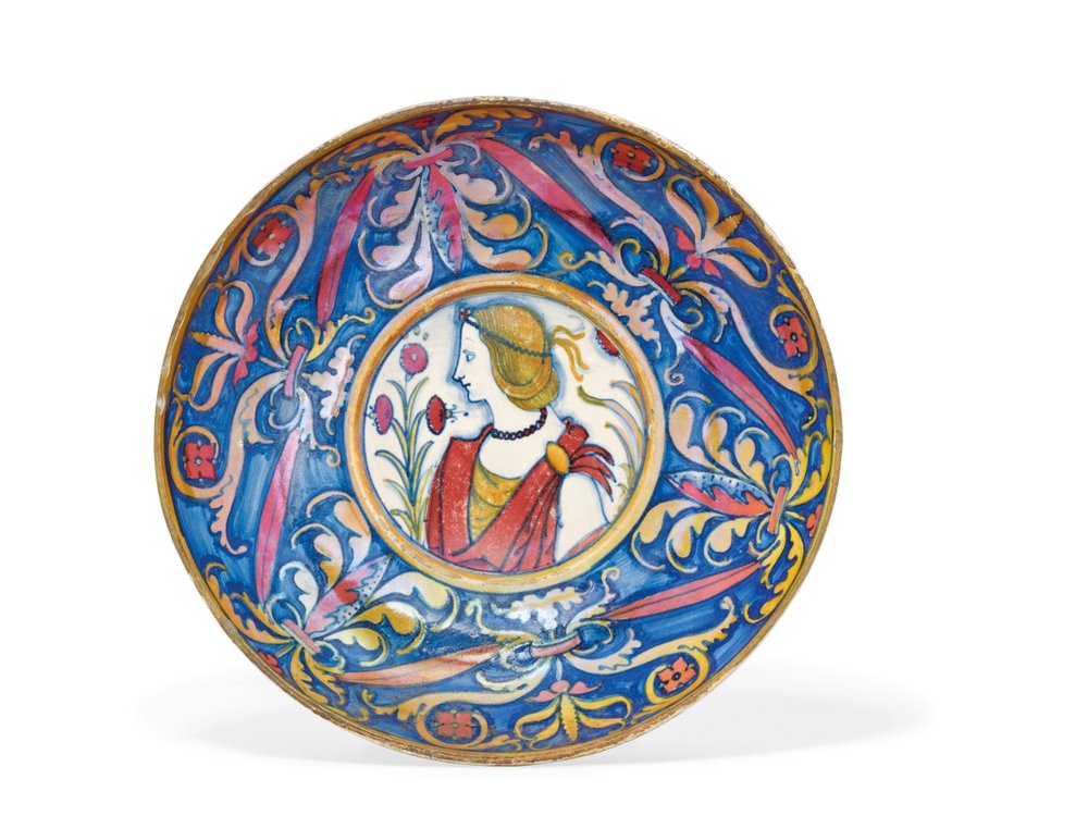 Fußschale aus Majolika mit Gold- und Rubin-Lüster, von Deruta nach Gubbio, ca. 1510-20 von Italian School