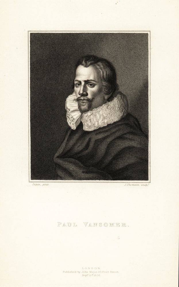 Porträt von Paul van Somer, flämischer Künstler und Hofmaler von König James I. von England, um 1577-1621 von J. Thomson