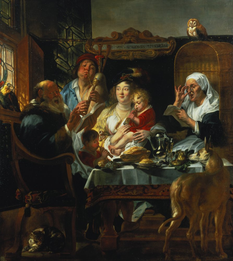 Wie die Alten singen, so zwitschern die Jungen von Jacob Jordaens