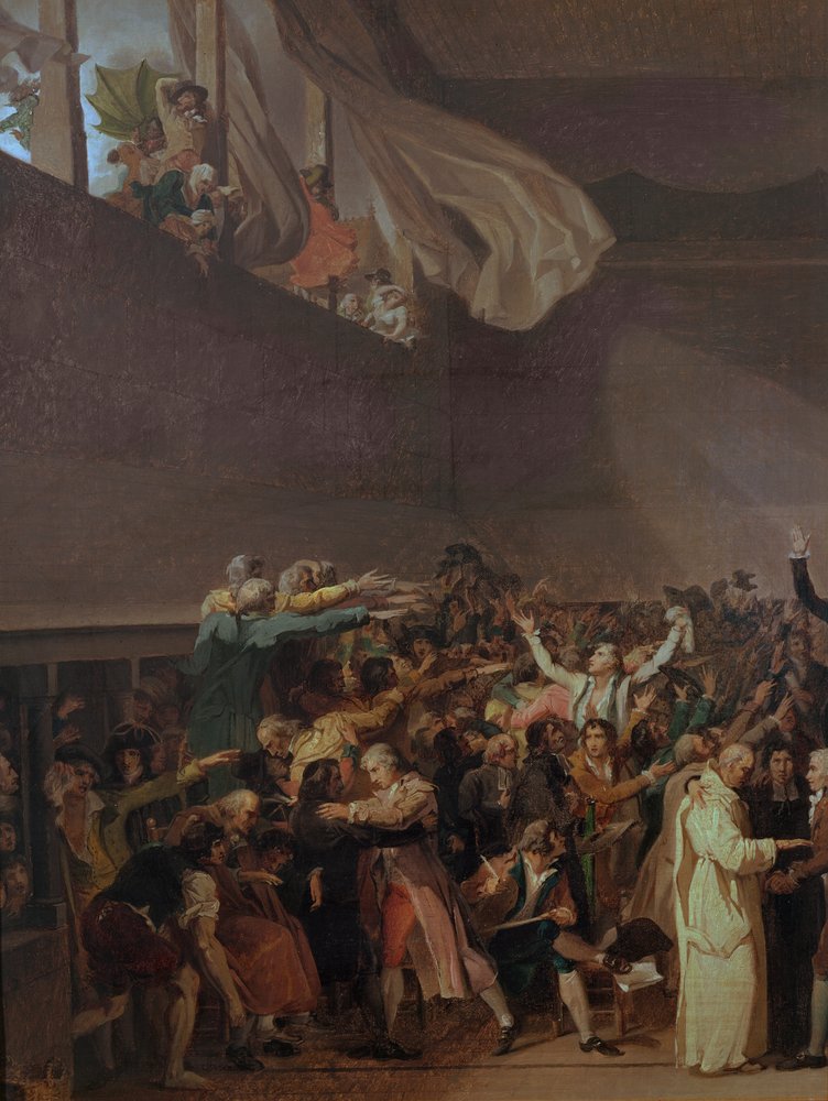 Der Ballhausschwur, 20. Juni 1789 (linker Teil des Gemäldes) von Jacques Louis David