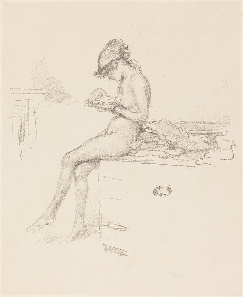 Das kleine Aktmodell beim Lesen von James McNeill Whistler
