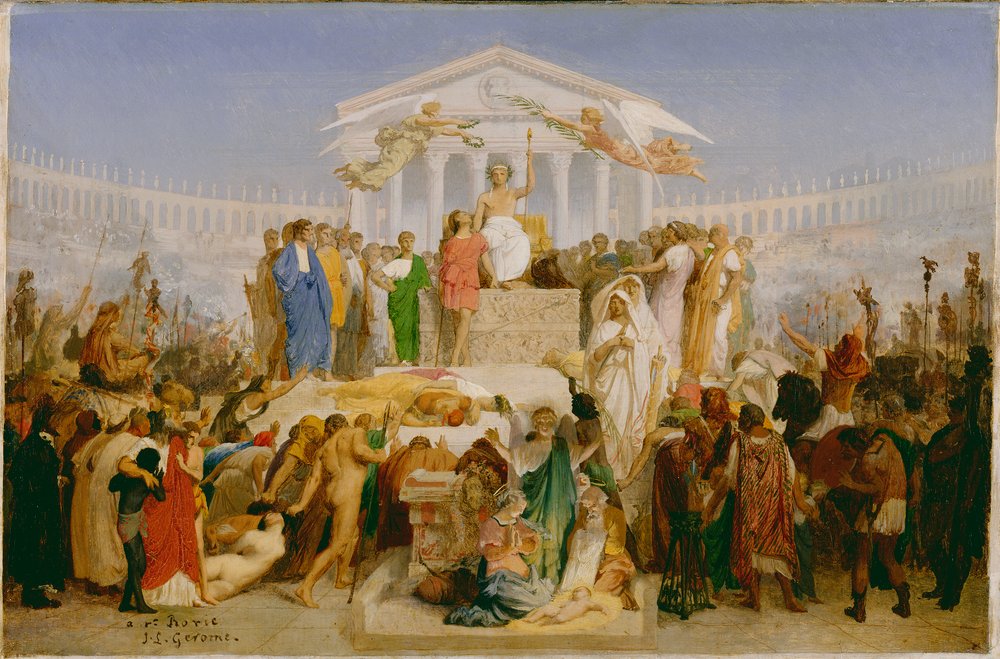 Das Zeitalter des Augustus, die Geburt Christi, um 1852-54 von Jean Leon Gerome