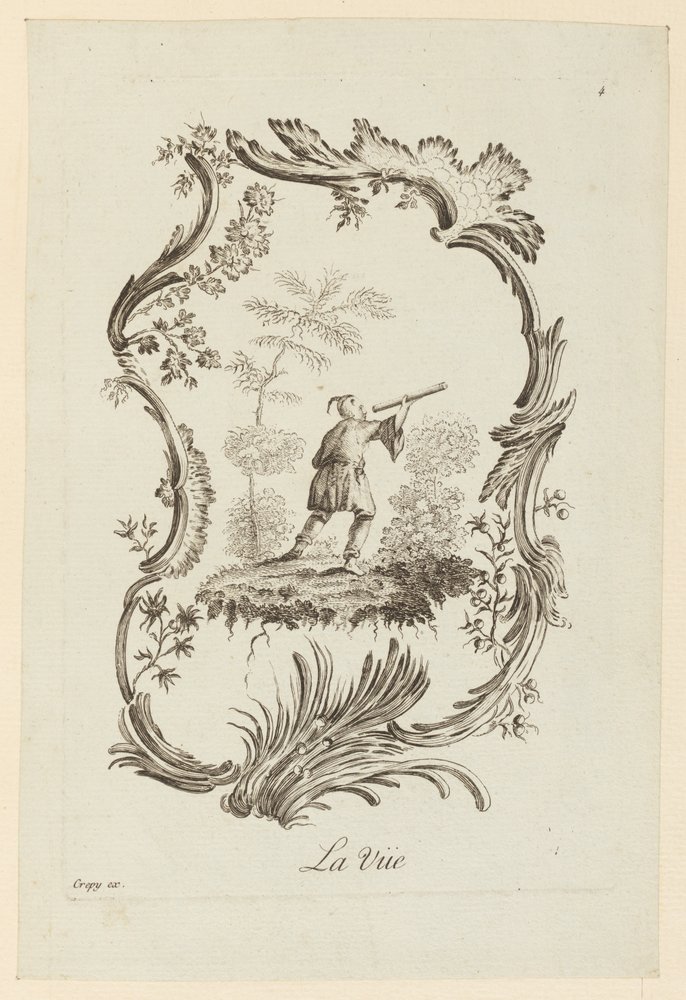 La Vue, aus "Le Cinq Sens" von Jean Baptiste Pillement