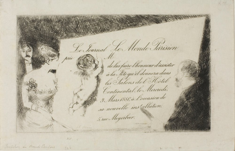 Einladung von der Zeitung "Le Monde Parisien" von Jean-Louis Forain