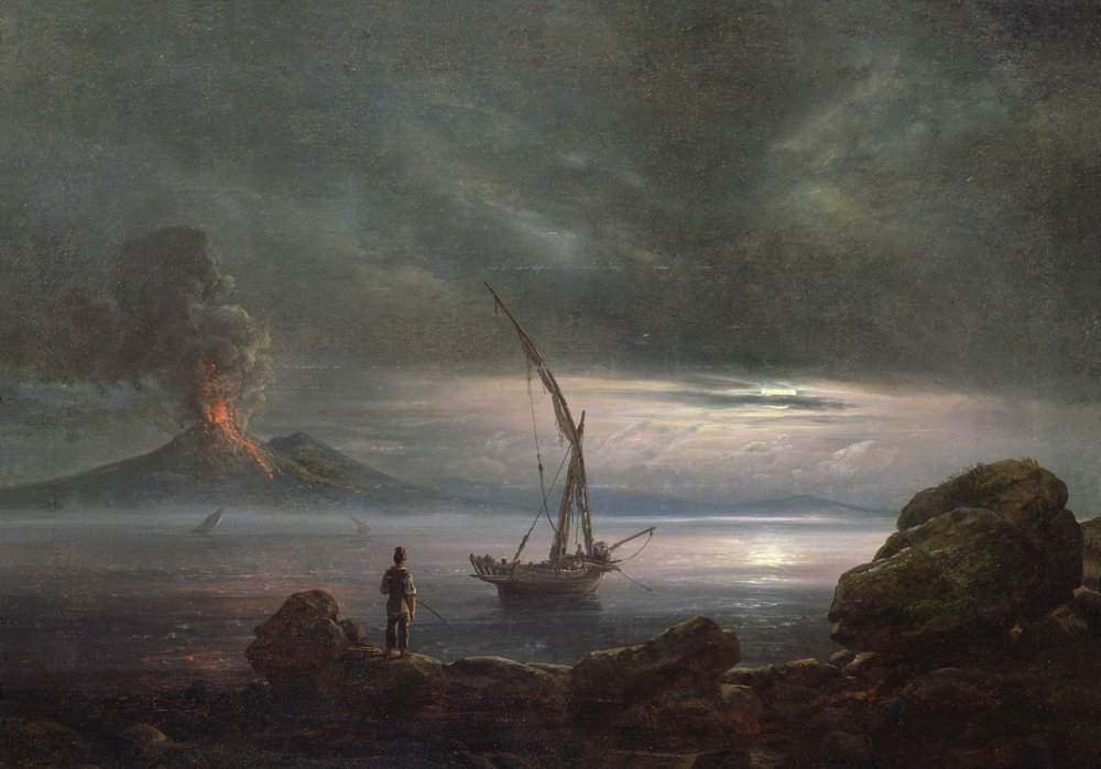 Vulkan am Abend, Sizilien von Johan Christian Dahl
