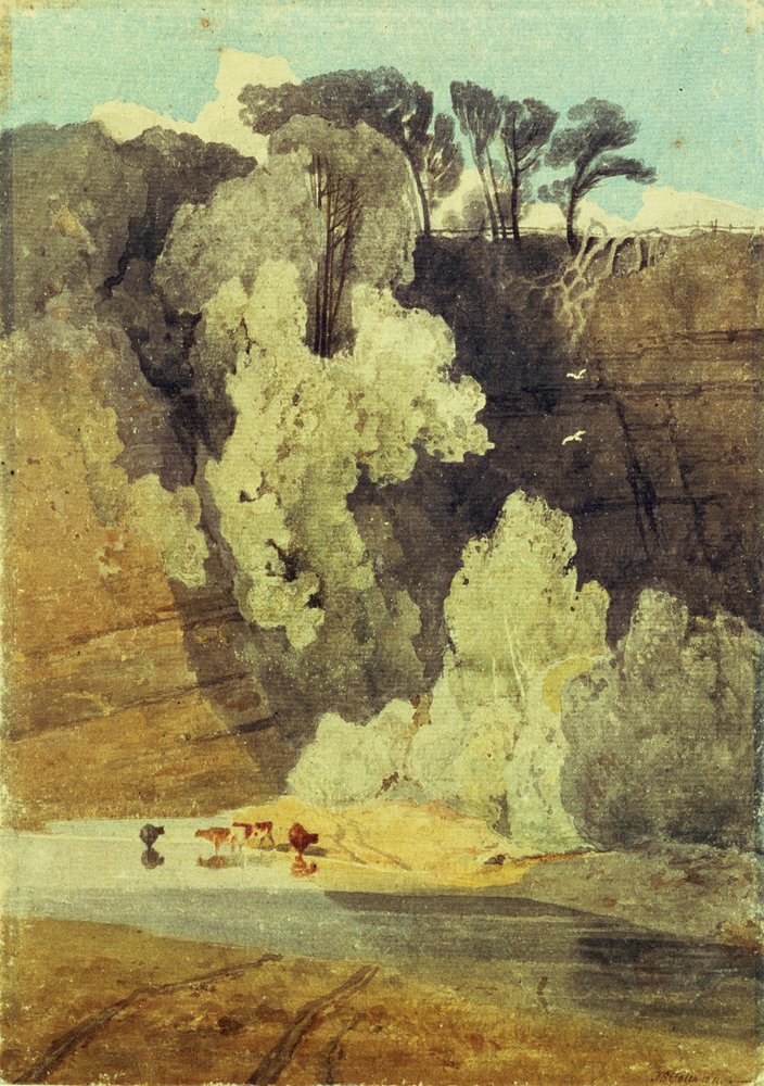 Am Fluss Greta, Yorkshire von John Sell Cotman