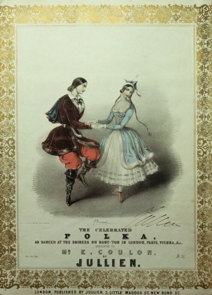 Die berühmte Polka, Liedblatt, 1840 (Farblithografie) von John Brandard