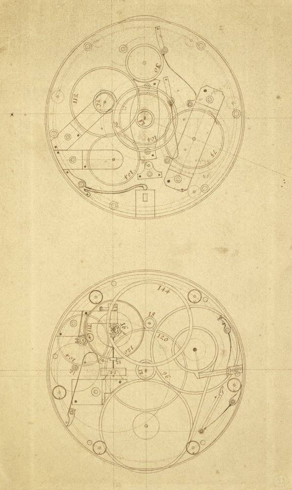 Die Bewegung von H.4, einem Längenuhrwerk entworfen und gezeichnet von John Harrison, ca. 1760-72 von John Harrison