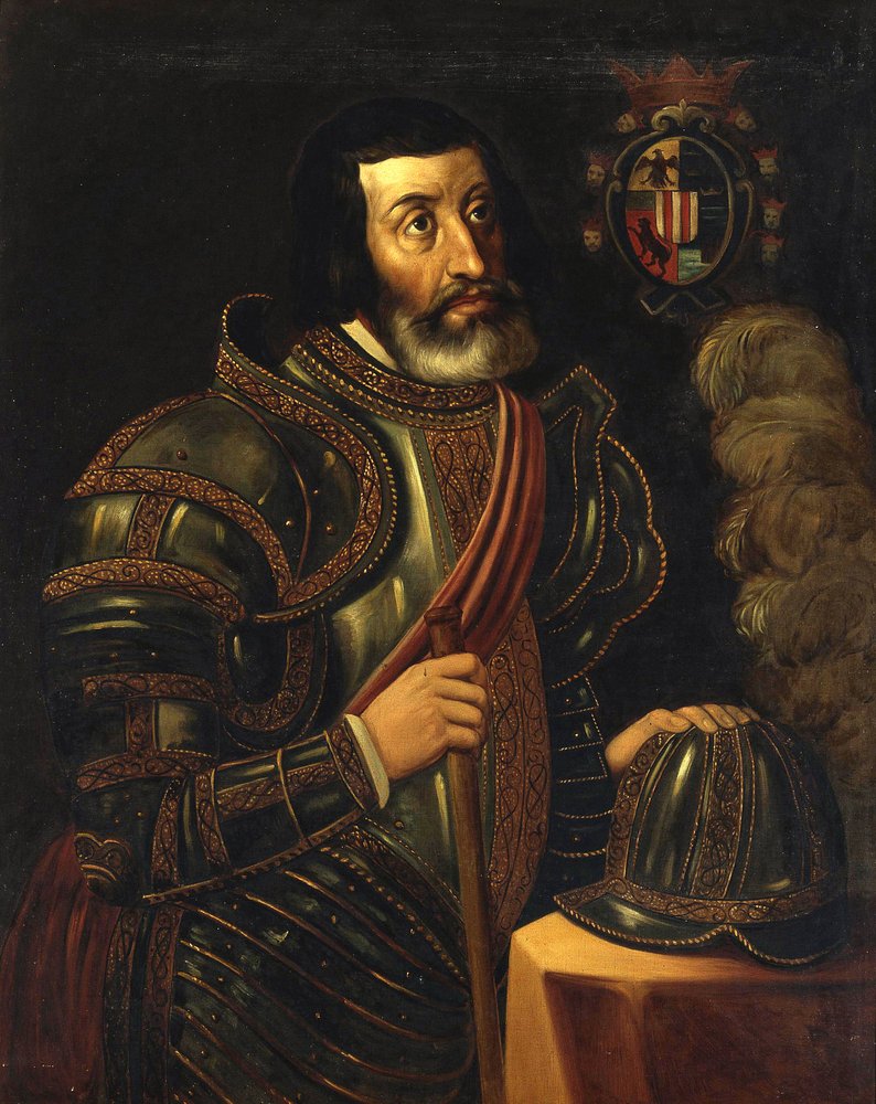 Porträt von Hernan Cortez von José Salomé Pina