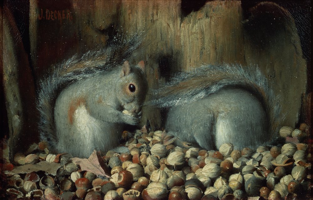 Die Vielfraße (Eichhörnchen) von Joseph Decker
