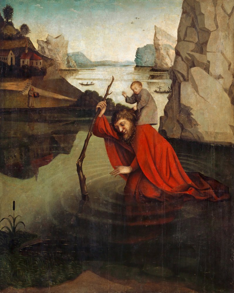 Der heilige Christophorus trägt das Christuskind von Konrad Witz
