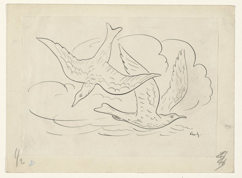 Zwei Vögel von Leo Gestel (signed by artist)