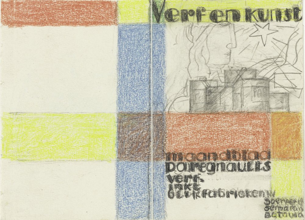 Monatszeitschrift Verf en Kunst von P. A. Regnault (farbiger Entwurf) von Leo Gestel