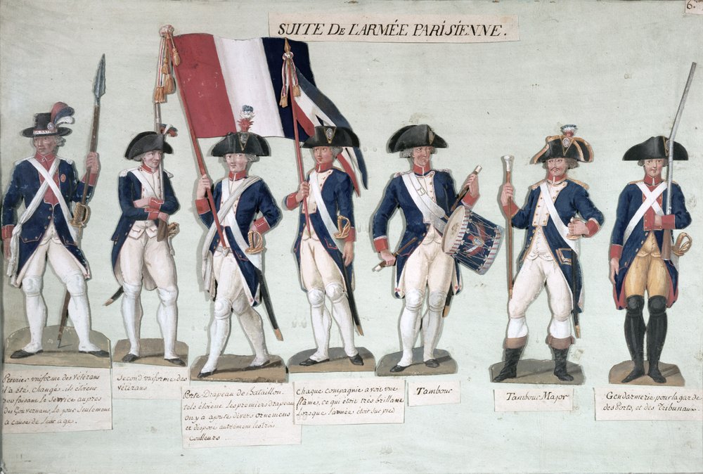 Die Pariser Armee während der Französischen Revolution, um 1789 von Lesueur Brothers