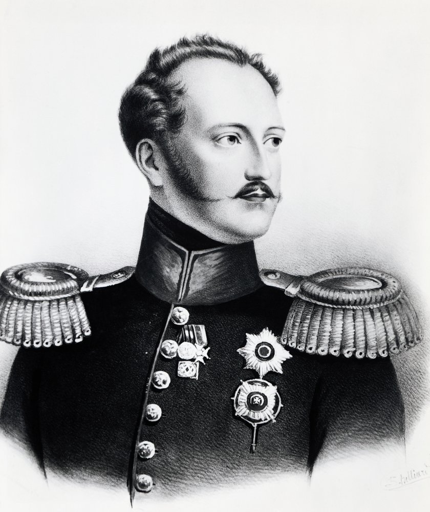 Porträt von Nikolaus I. Romanow (1796-1855), Zar von Russland von 1825 bis 1855, Gravur von Unbekannt Unbekannt