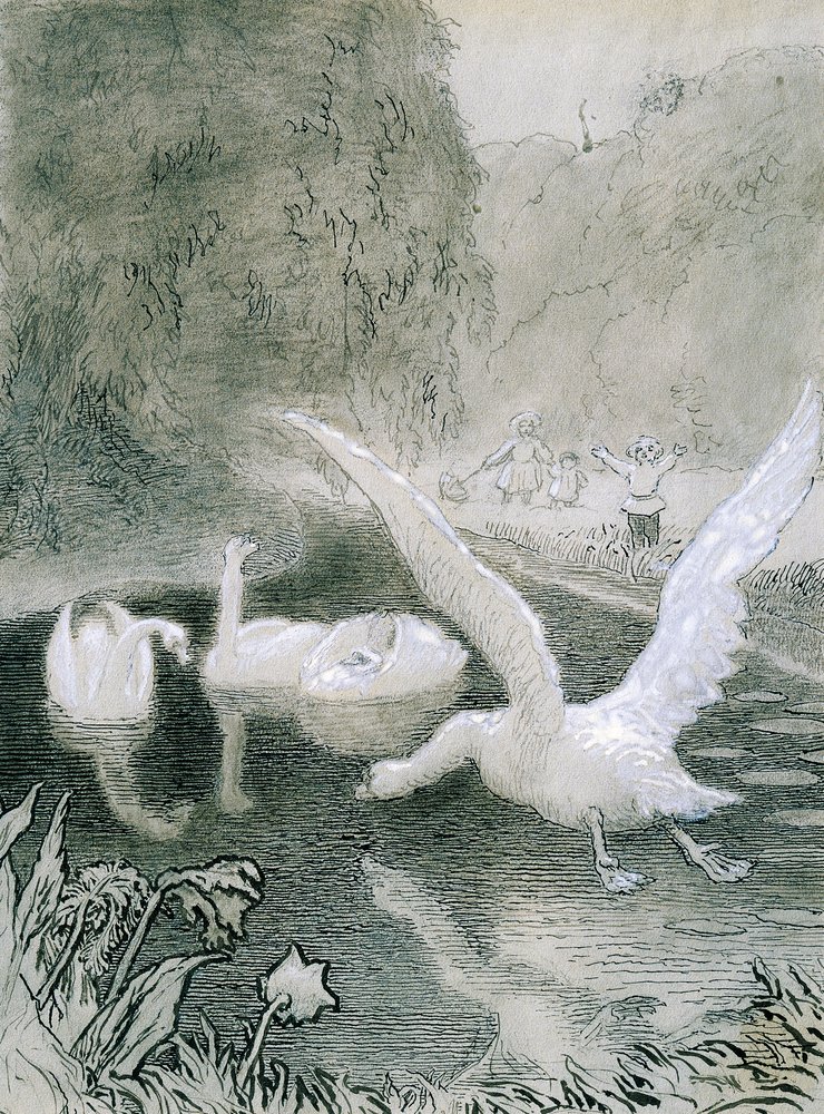 Das hässliche Entlein, Illustration von Lorenz Frolich für Märchen von Hans Christian Andersen von Lorens Frolich