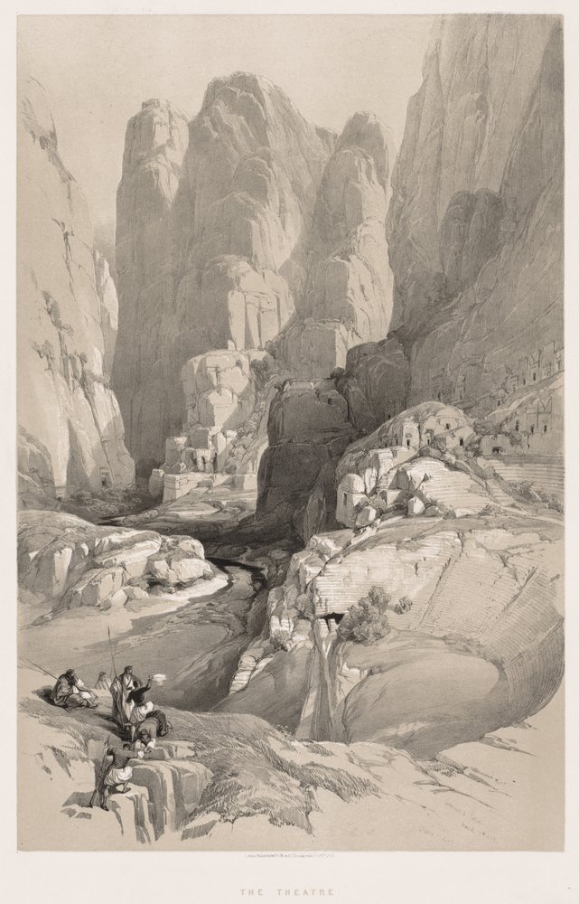 Das Heilige Land, Syrien, Idumäa, Arabien, Ägypten & Nubien Band III: Eingang zu Petra, 1842 von Louis Haghe