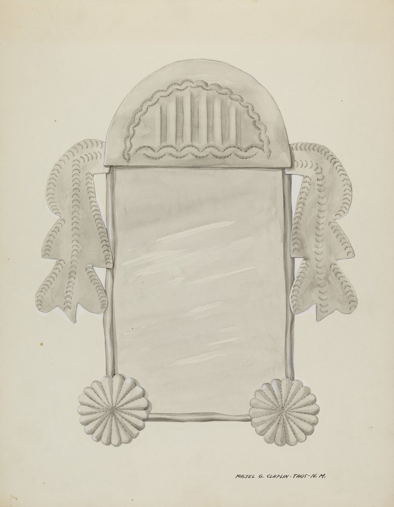 Kleiner Zinnrahmenspiegel, ca. 1937 von Majel G. Claflin