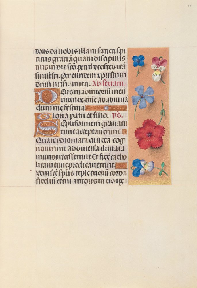Stundenbuch der Königin Isabella der Katholischen, Königin von Spanien: Fol. 34r von Master of the First Prayerbook of Maximillian