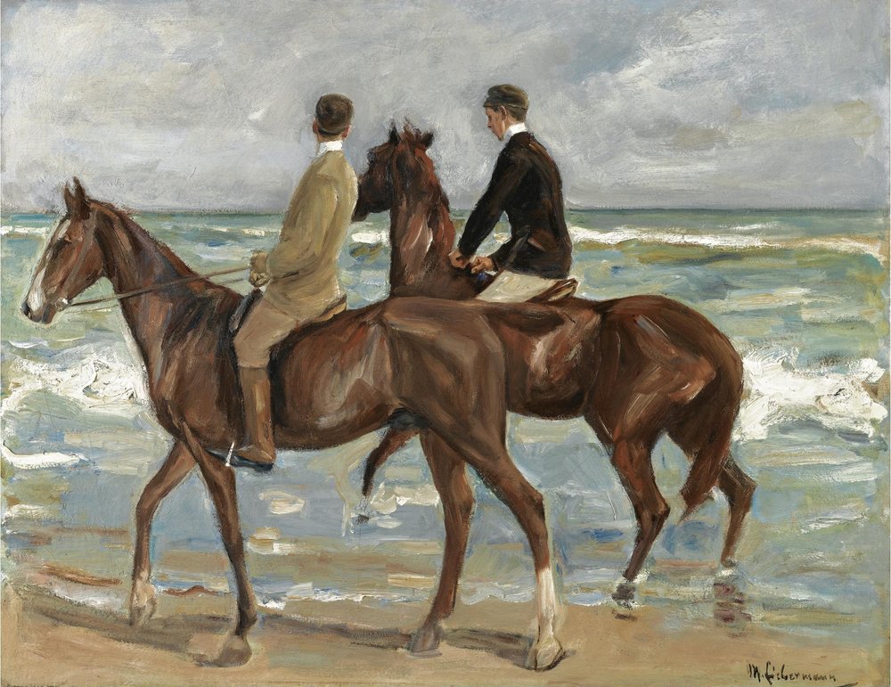 Zwei Reiter am Strand von Max Liebermann