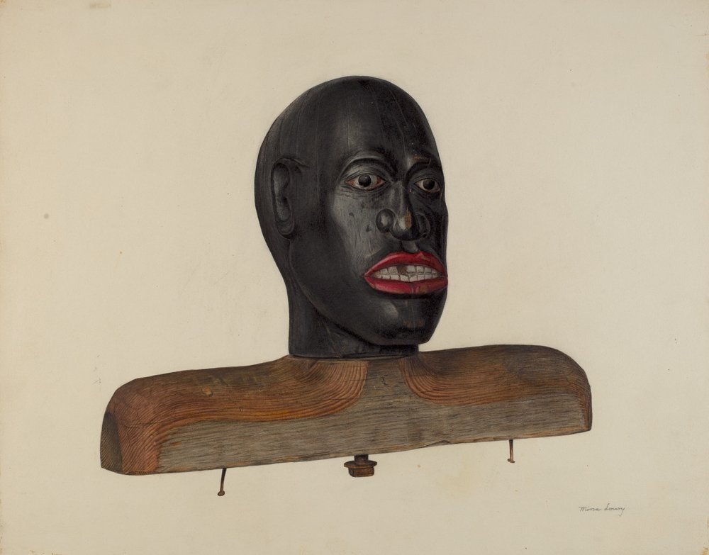 Kopf einer schwarzen Person, ca. 1940 von Mina Lowry
