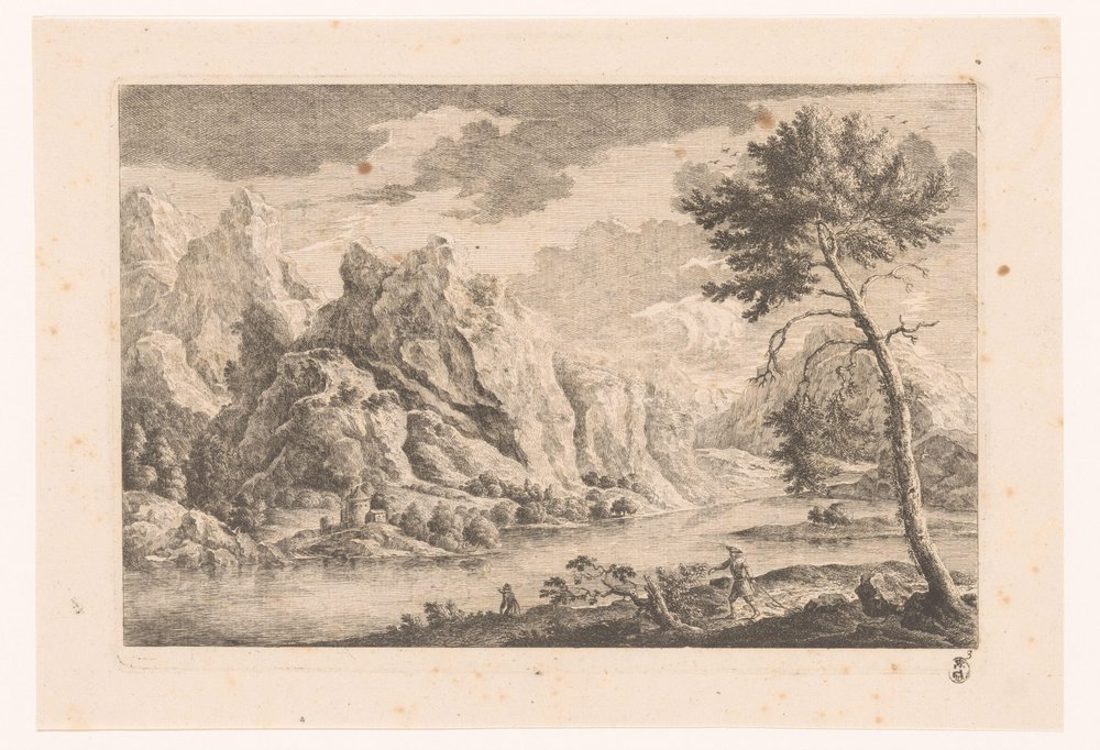 Berglandschaft mit Fluss von Monogrammist MEG