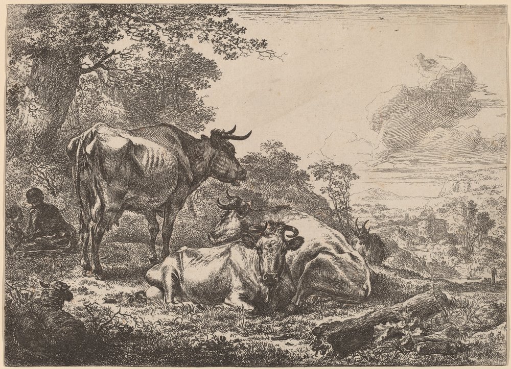 Ruhende Kühe von Nicolaes Berchem