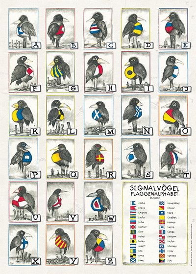 Signalvögel - Flaggenalphabet von Ole West