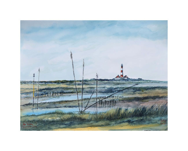 auf Naturpapier "Alte Pricken" (Westerheversand) von Ole West (24 x 30) von Ole West