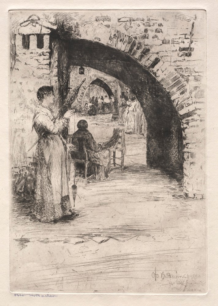 Radierungen von Venedig: Netzmacher, 1881 von Otto H. Bacher