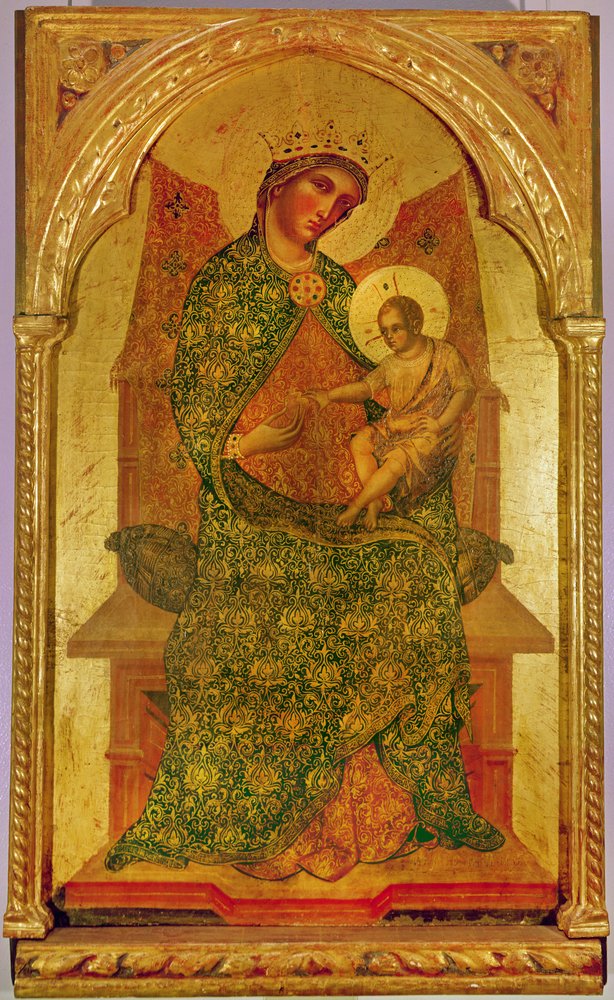 Jungfrau und Kind im zentralen Panel eines Polyptychons, 1354 von Paolo Veneziano
