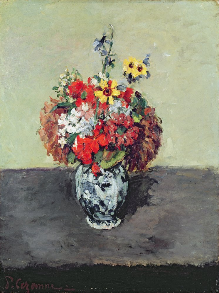 Blumen in einer Delfter Vase, um 1873-75 von Paul Cézanne