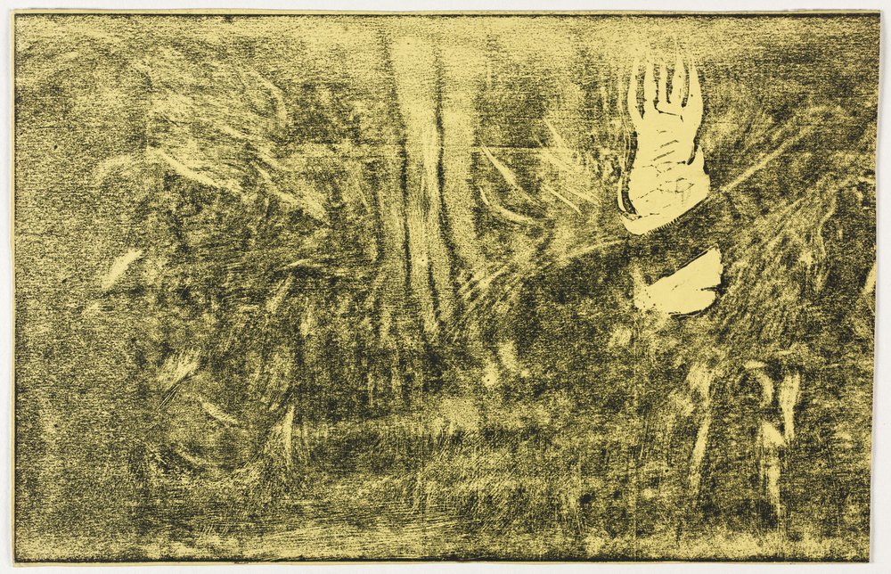 Noa Noa: Der Teufel spricht Mahna No Varua Ino recto, Frauen waschen Kleidung verso von Paul Gauguin