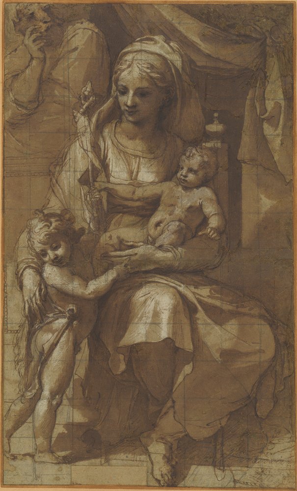 Die Heilige Familie mit dem kleinen Johannes dem Täufer von Pellegrino Tibaldi