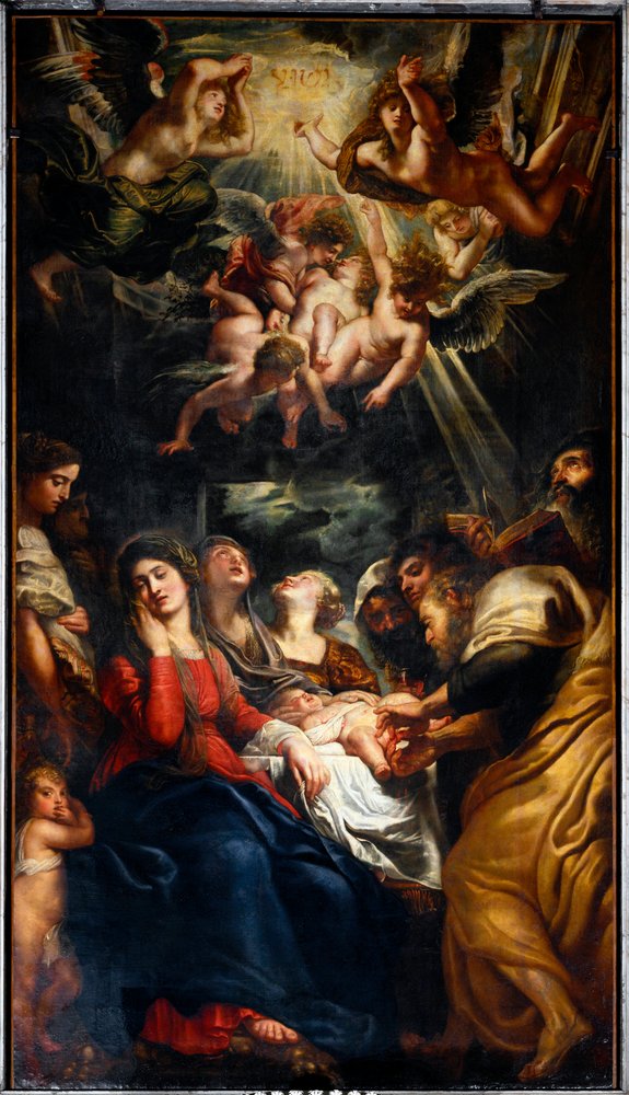Die Beschneidung Gemälde von Peter Paul Rubens (1577-1640) 17. Jahrhundert Genua, Kirche der Heiligen Andrea und Ambrogio (o del Gesu) von Peter Paul Rubens