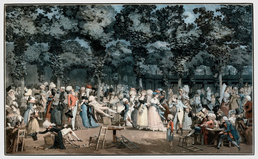 Die öffentliche Promenade von Philibert-Louis Debucourt