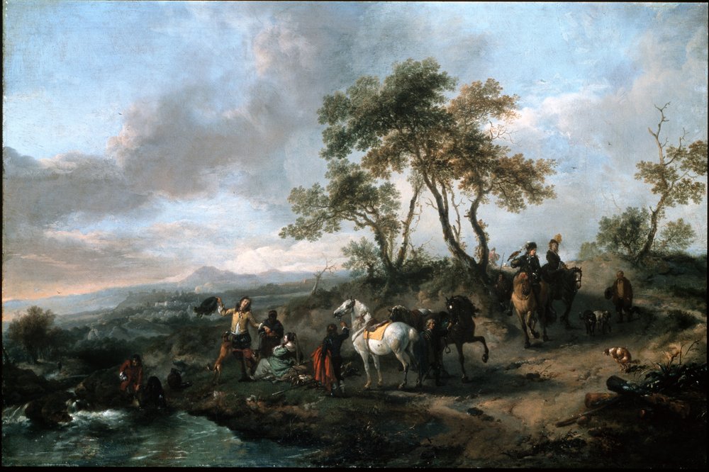 Rast einer Jagdgesellschaft von Philips Wouwerman