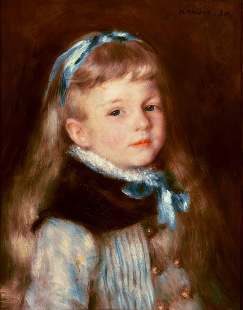 Fräulein Grimprel mit dem blauen Band von Pierre-Auguste Renoir