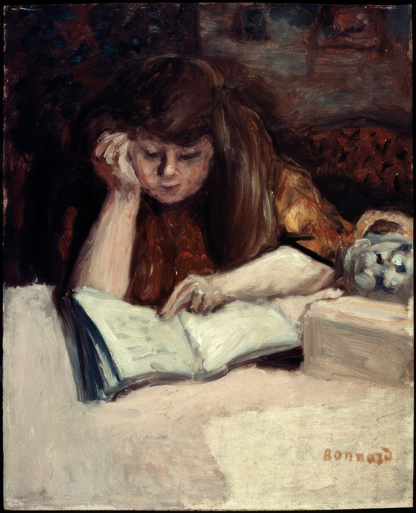 Lesende, die sich aufstützt von Pierre Bonnard