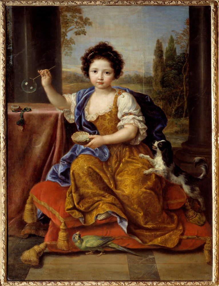 Porträt von Louise Marie de Bourbon, Mademoiselle de Tours Herzogin von Orleans (1674-1681) von Pierre Mignard