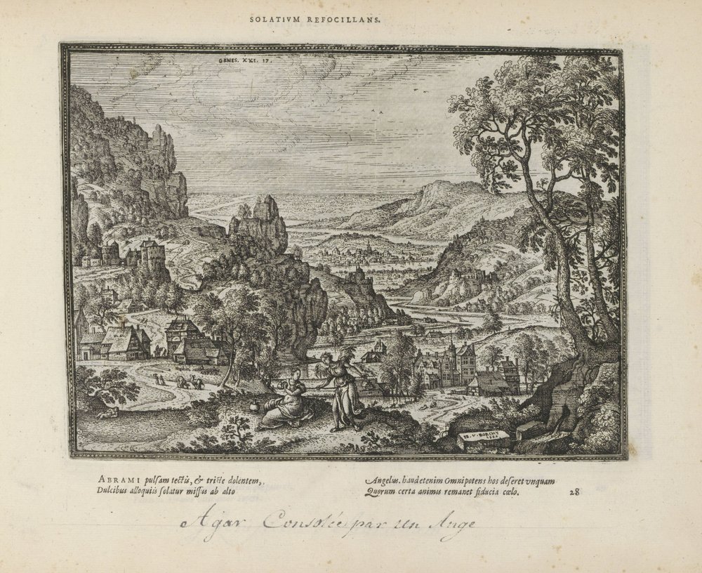 Landschaft mit Hagar und dem Engel von Pieter van der Borcht (I)