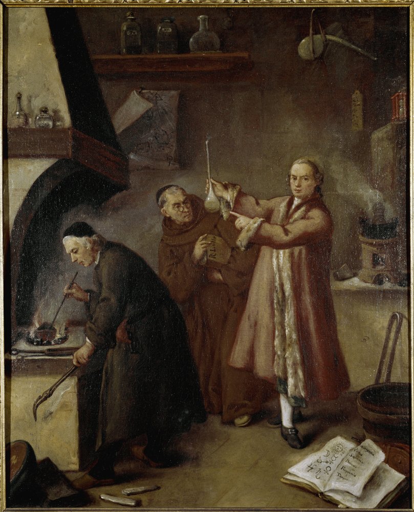 Das Labor des Alchemisten von Pietro Longhi: Kunstdruck